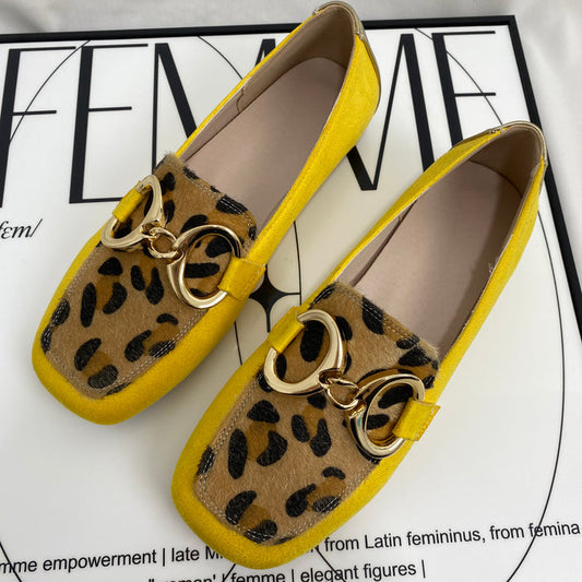 Square-Toe Suede Loafers