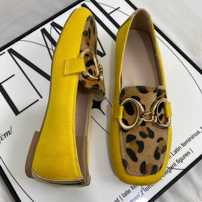Square-Toe Suede Loafers