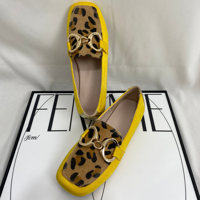 Square-Toe Suede Loafers