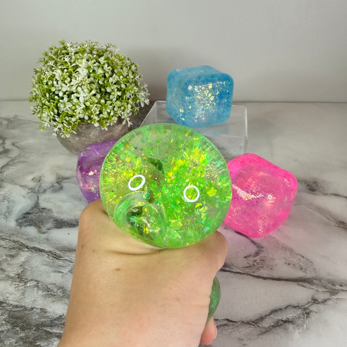 Squishy Toy - Quick Squeeze Glitter Cube