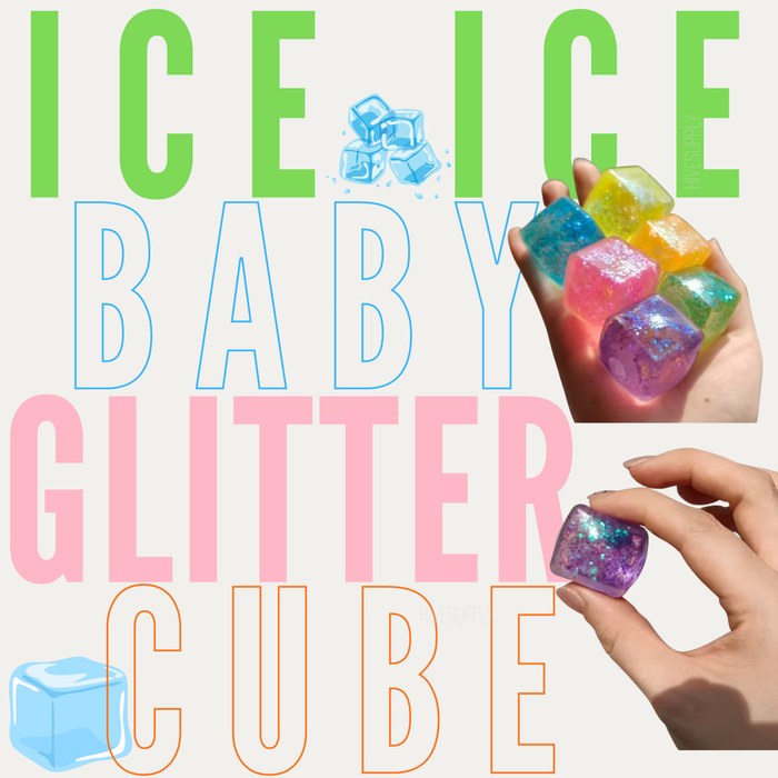 Squishy Toy - Rounded Glitter Cube