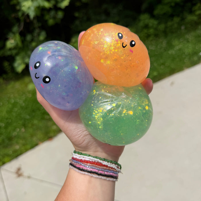 Squishy Toy - Viral Dumpling, Quick Squeeze Glitter - Orange