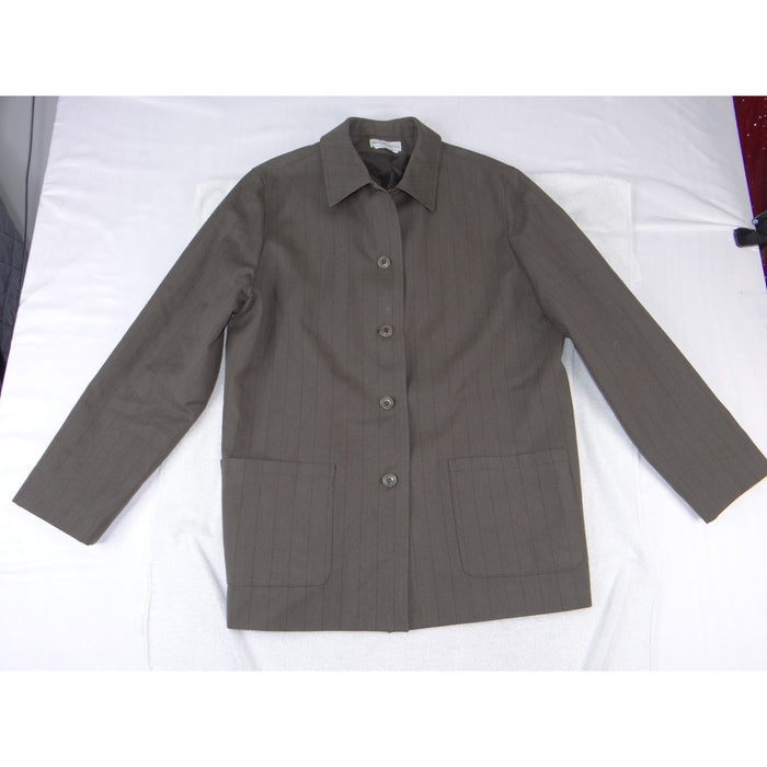 Stafford Mens Brown Pinstripe Two Button Blazer Sport Coat Jacket Regular 39120
