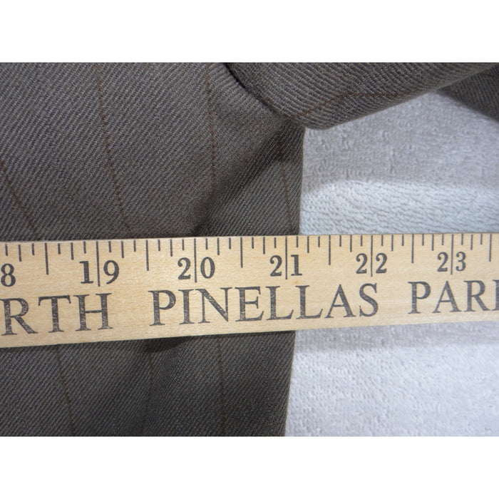 Stafford Mens Brown Pinstripe Two Button Blazer Sport Coat Jacket Regular 39123