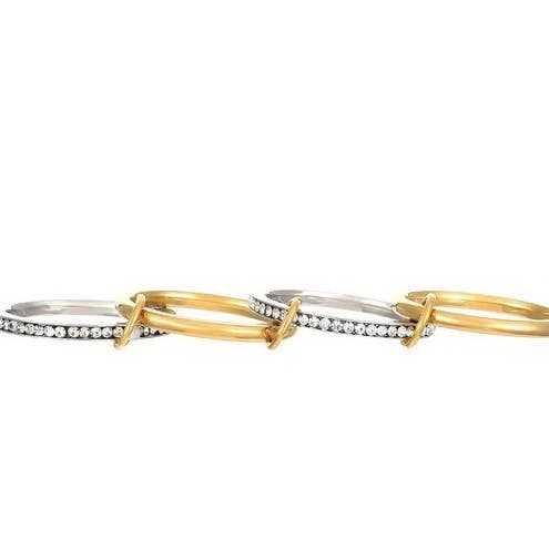 Stainless Steel Stackable Plain Band Rings Linked