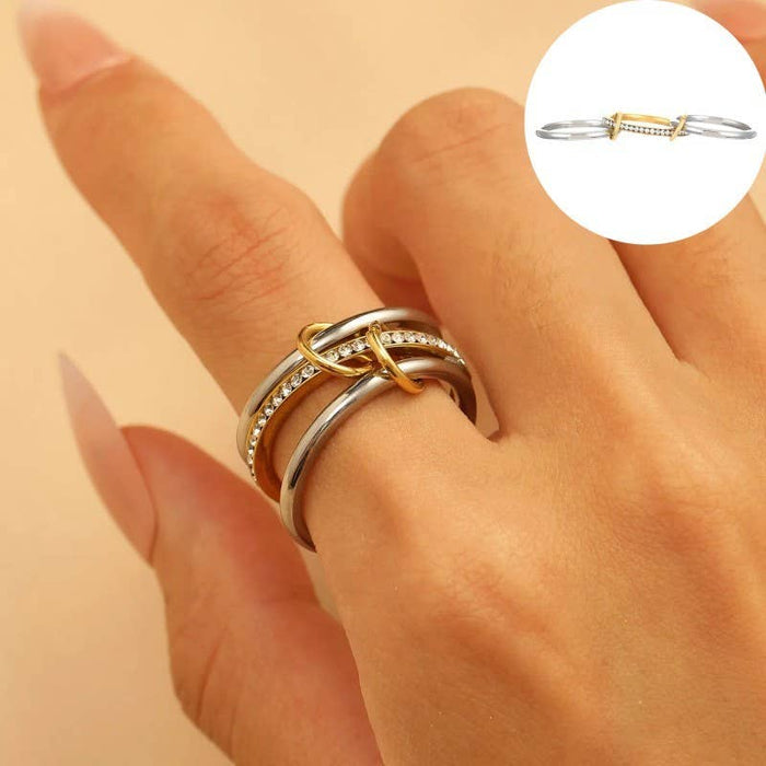 Stainless Steel Stackable Plain Band Rings Linked