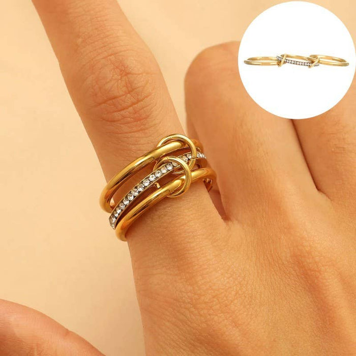 Stainless Steel Stackable Plain Band Rings Linked