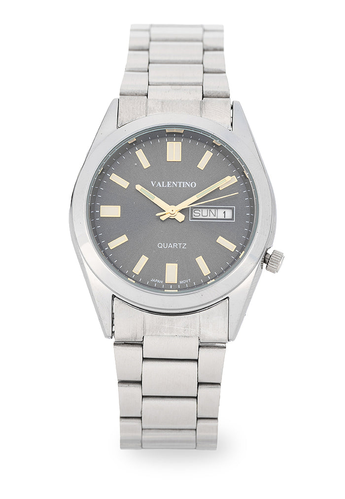Valentino Stainless Steel Strap Analog Watch for Men 20122554-BLK DIAL-GLD INDEX-Watch Portal Philippines