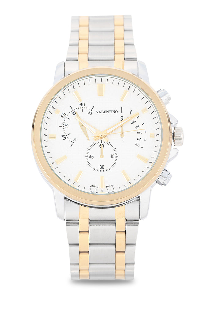 Valentino Stainless Steel Strap Analog Watch for Men 20122555-TT-WHITE DIAL-Watch Portal Philippines