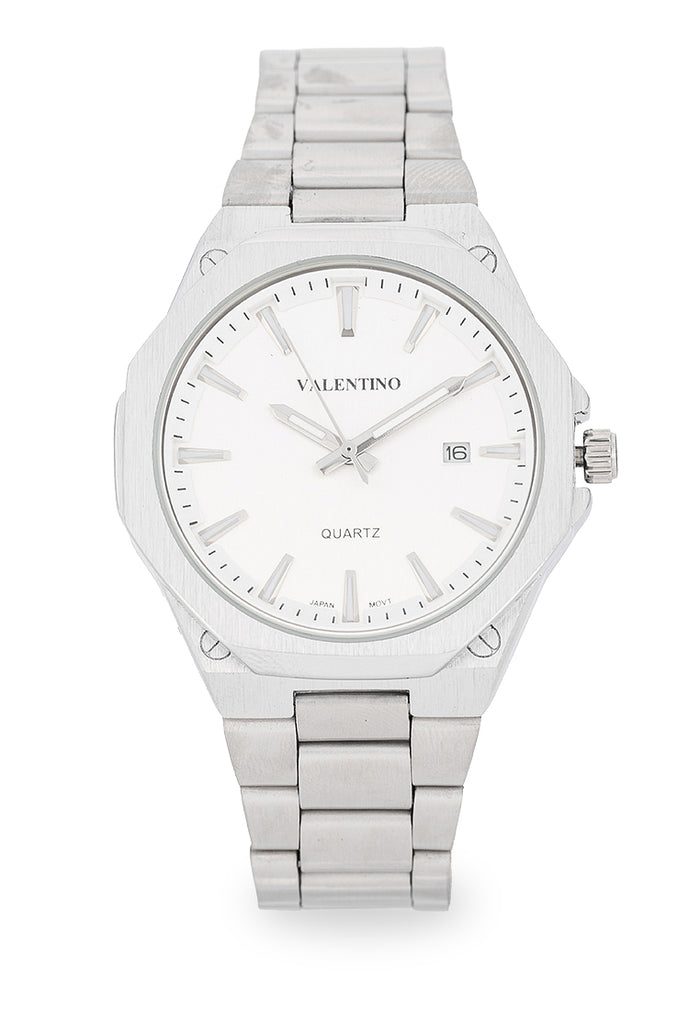 Valentino Stainless Steel Strap Analog Watch for Men 20122562-WHITE DIAL-Watch Portal Philippines