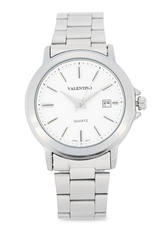 Valentino Stainless Steel Strap Analog Watch for Men 20122566-WHITE DIAL-Watch Portal Philippines