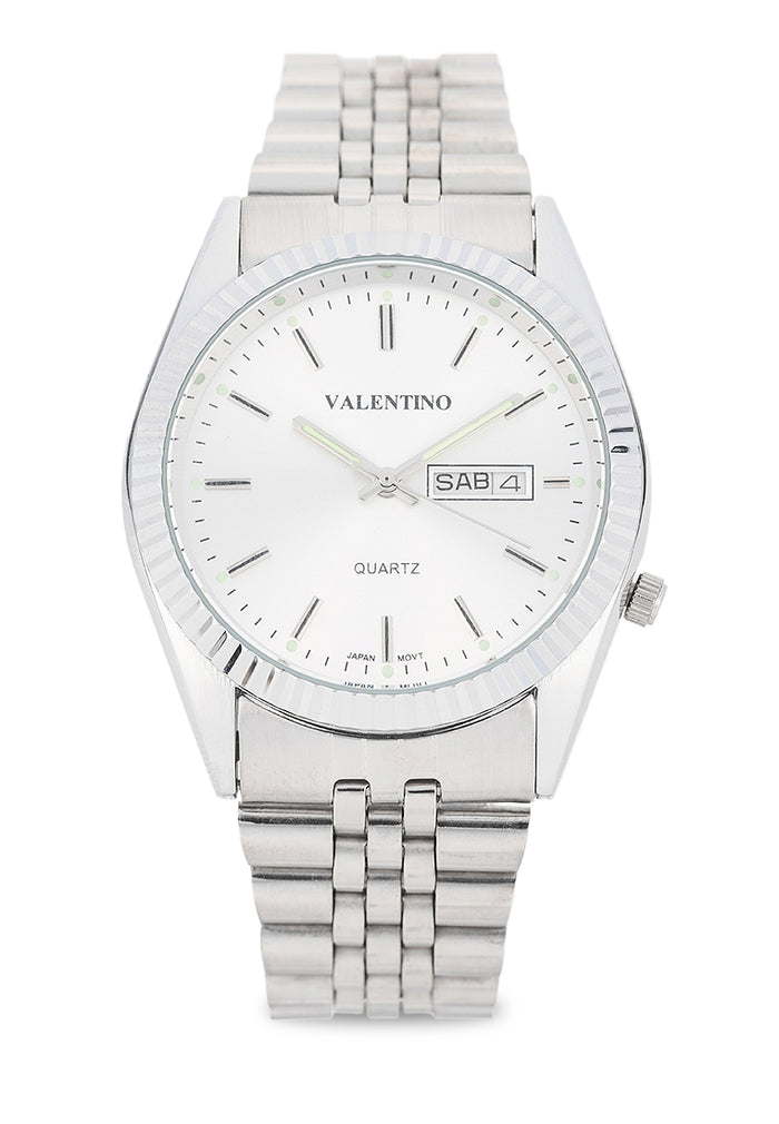 Valentino Stainless Steel Strap Analog Watch for Men 20122569-SILVER DIAL-Watch Portal Philippines