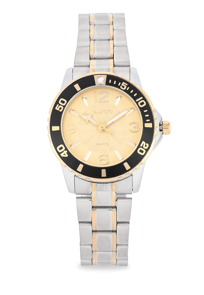 Valentino Stainless Steel Strap Analog Watch for Women 20122485-TWO TONE-GOLD DIAL-Watch Portal Philippines