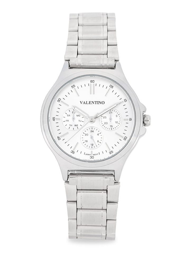 Valentino Stainless Steel Strap Analog Watch for Women 20122499-SIL DIAL-SILVER INDEX-Watch Portal Philippines
