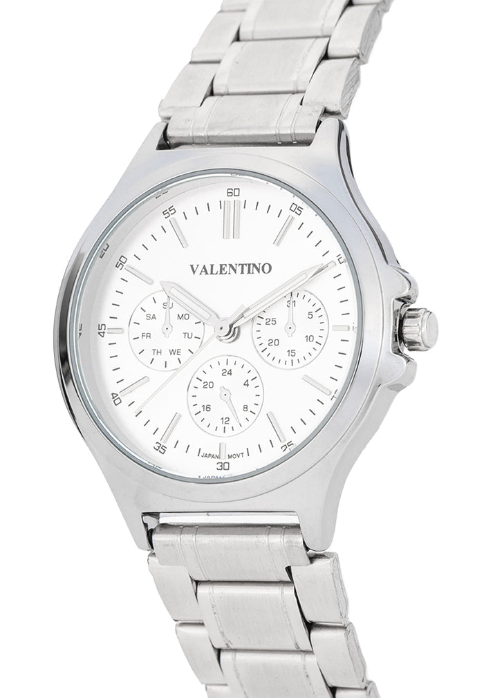 Valentino Stainless Steel Strap Analog Watch for Women 20122499-SIL DIAL-SILVER INDEX-Watch Portal Philippines
