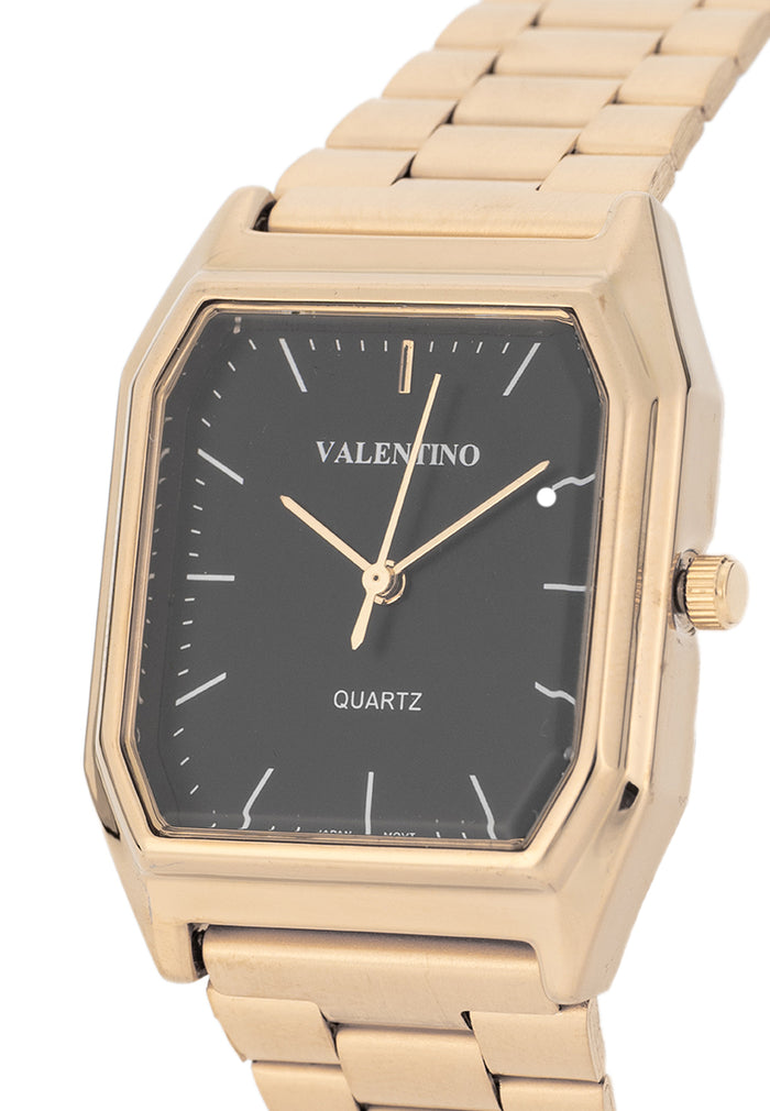 Valentino Stainless Steel Strap Analog Watch for Women 20122528-BLACK DIAL-Watch Portal Philippines