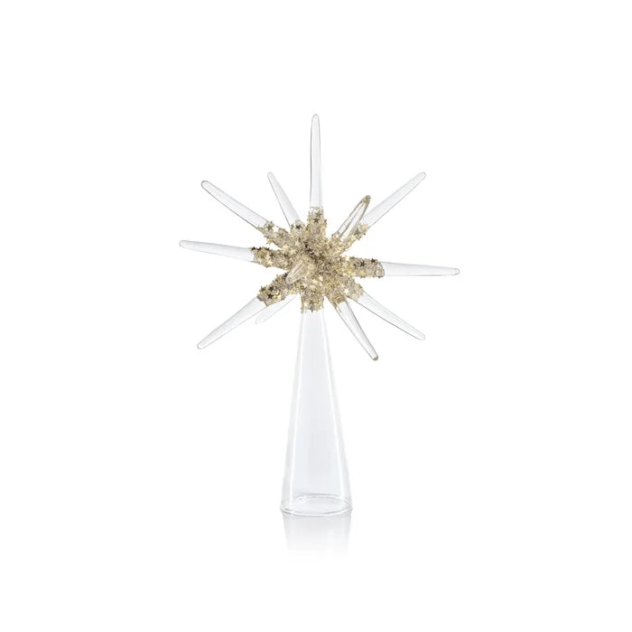 STARBUST GLASS TREE TOPPER 6" X 7.75"
