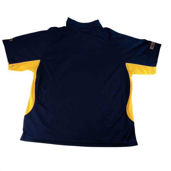 Starter Michigan Wolverines Navy Blue Yellow Polo Shirt Mens XL Embroidered4