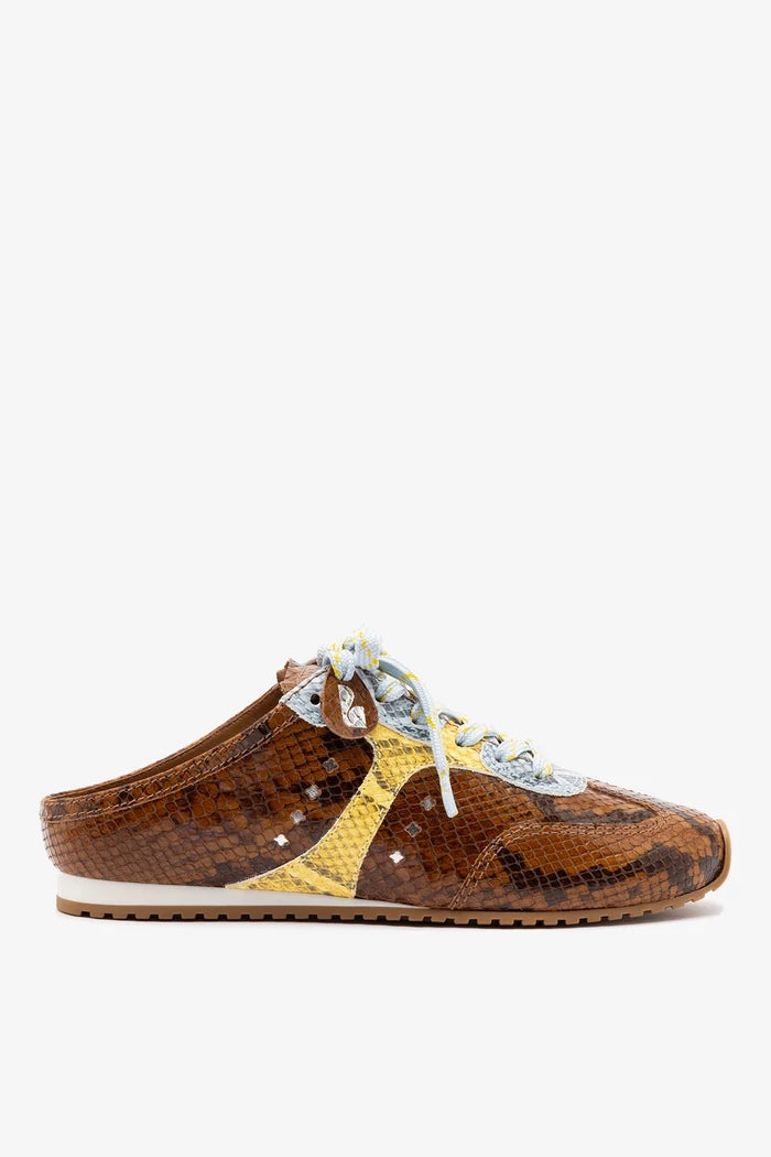 Stella Mule In Python Printed Leather Sneaker Larroudé