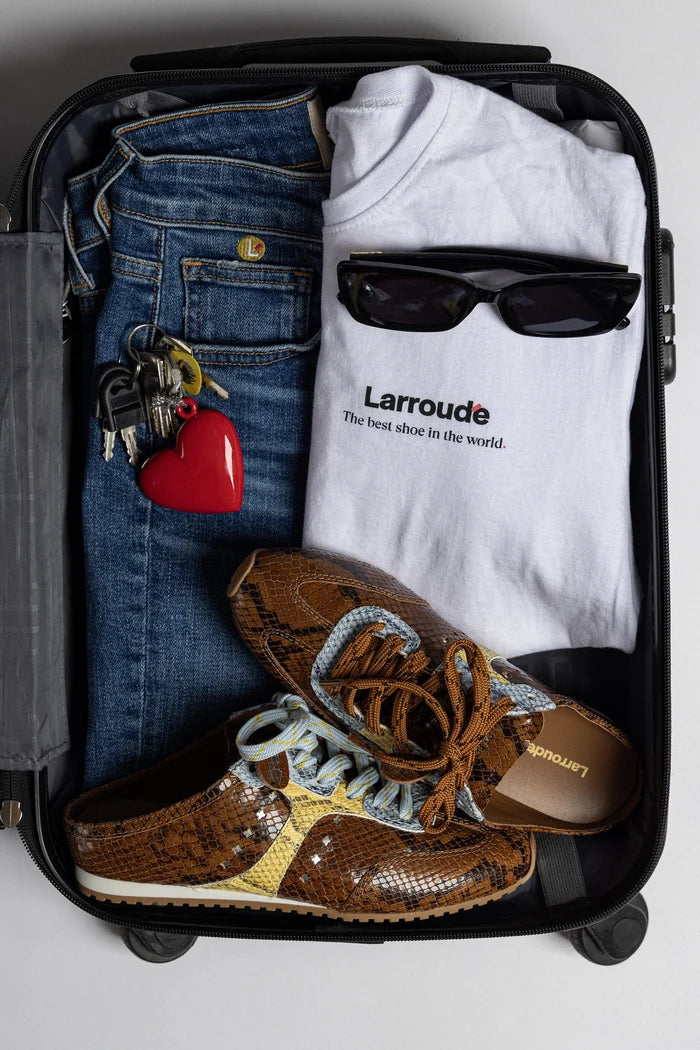 Stella Mule In Python Printed Leather Sneaker Larroudé