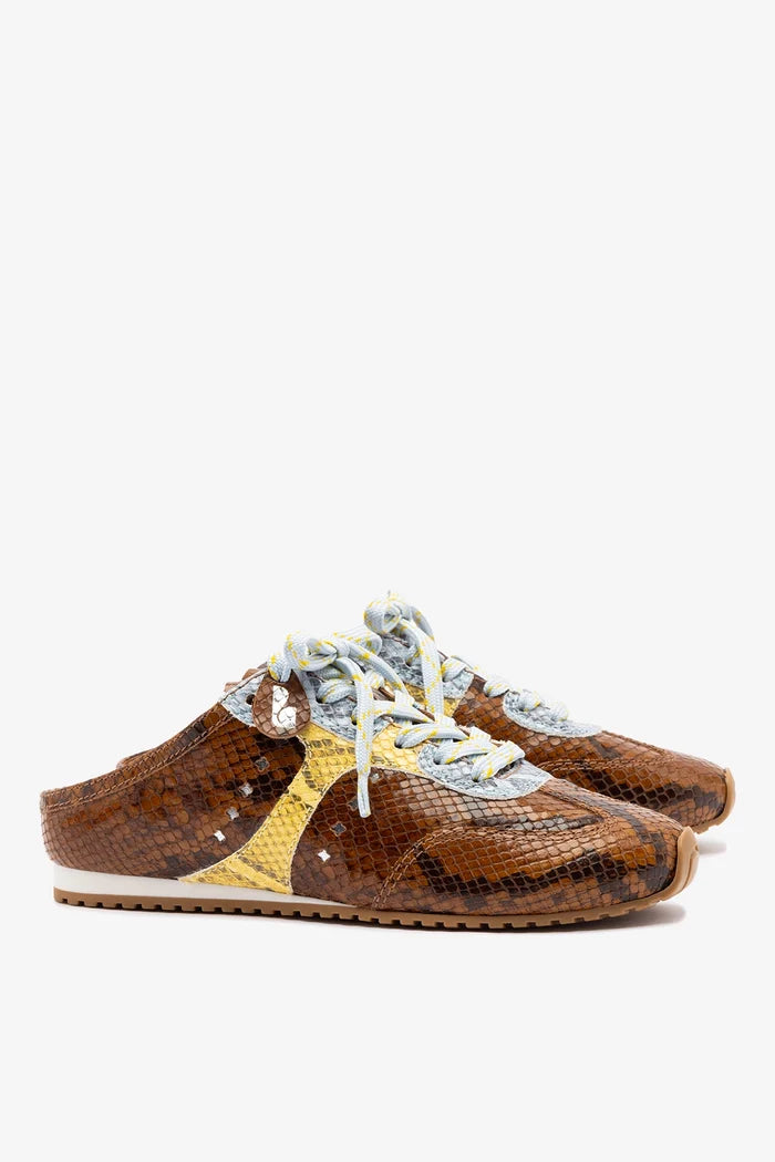 Stella Mule In Python Printed Leather Sneaker Larroudé