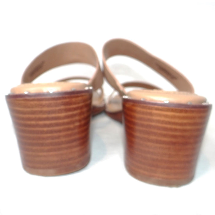 Steve Madden Henrietta Tan Studded Wedge Sandals 8.5M3