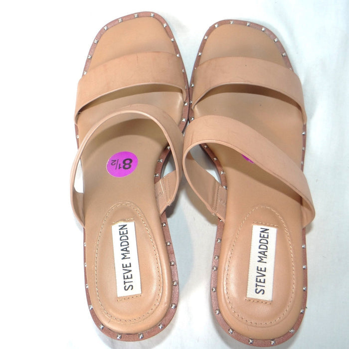 Steve Madden Henrietta Tan Studded Wedge Sandals 8.5M4