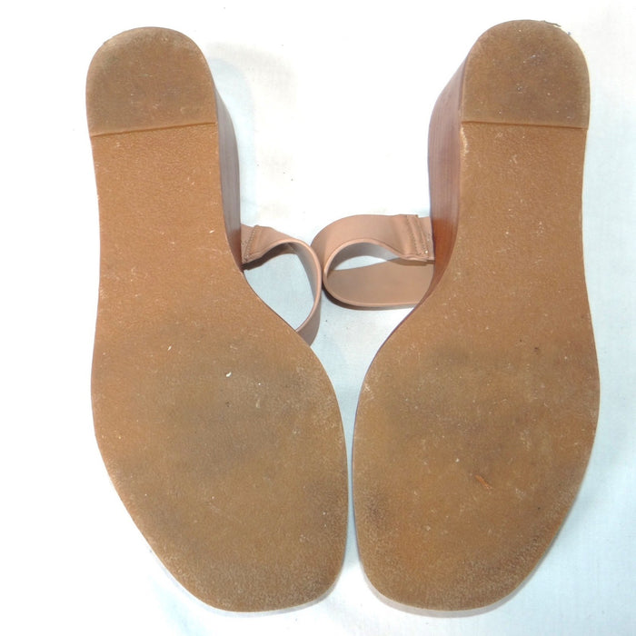 Steve Madden Henrietta Tan Studded Wedge Sandals 8.5M5