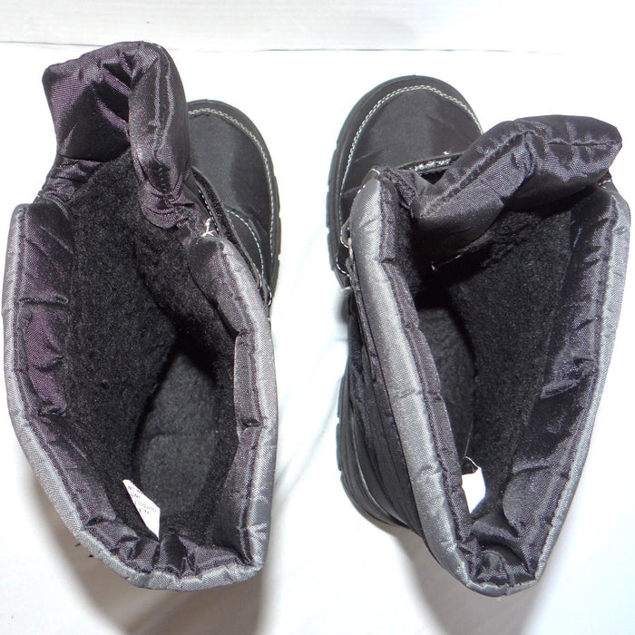 Storm Kidz Black Snow Boots Big Kid 3 Double Strap Platform Winter Shoes5