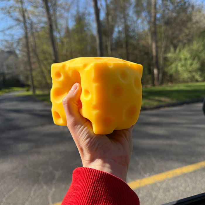 Stress Squishy Toy - Cheese Cube, Jumbo