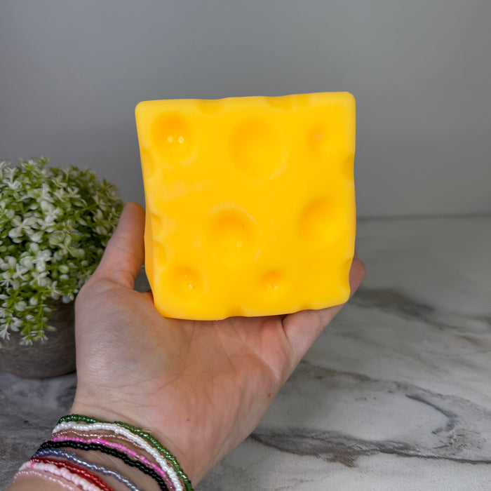 Stress Squishy Toy - Cheese Cube, Jumbo