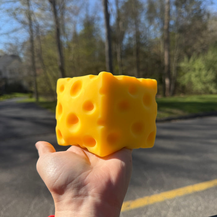 Stress Squishy Toy - Cheese Cube, Jumbo