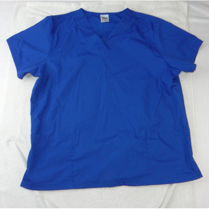 Strictly Scrubs Medical Uniform Set Royal Blue V Neck Top Elastic Pants XL 38001