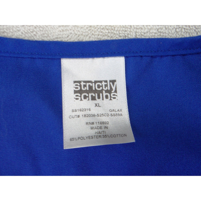 Strictly Scrubs Medical Uniform Set Royal Blue V Neck Top Elastic Pants XL 38002