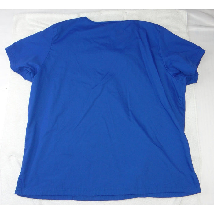 Strictly Scrubs Medical Uniform Set Royal Blue V Neck Top Elastic Pants XL 38005