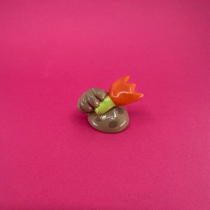 SA Sculpture - Kitty Paw Holding Tulip