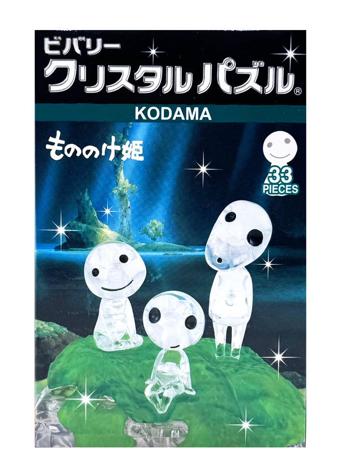 Studio Ghibli Princess Mononoke Forest Spirit 3D Crystal Puzzle Figurine in white green — 33-piece transparent PVC crystal puzzle assembled into Forest Spirit figurine — front view