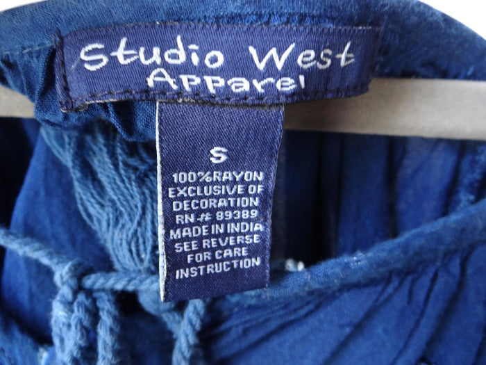 Studio West Women's Embroidered Top   Stylish Blue Rayon Blouse2