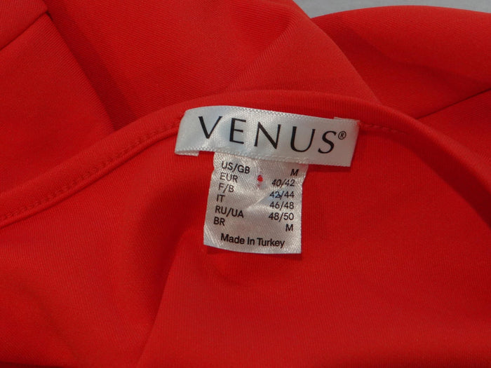 Stylish Bell Sleeve V Neck Dress   Vibrant Orange4