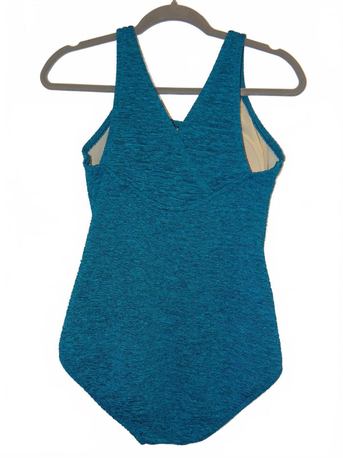 Stylish Blue One Piece Swimsuit with Crossback2