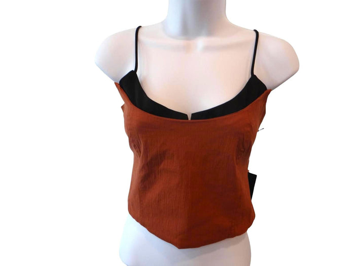 Stylish IRIS Crop Top   Brown and Black0