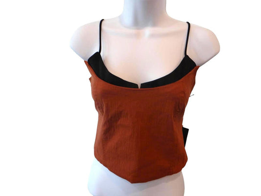 Stylish IRIS Crop Top   Brown and Black0