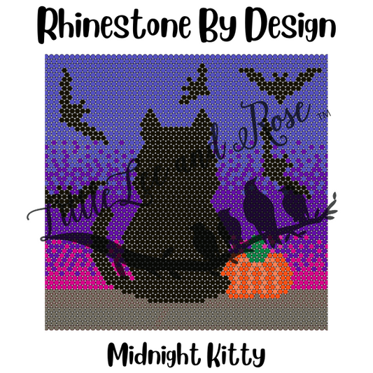 Sublimation Print of Rhinestone by Design - Midnight Kitty