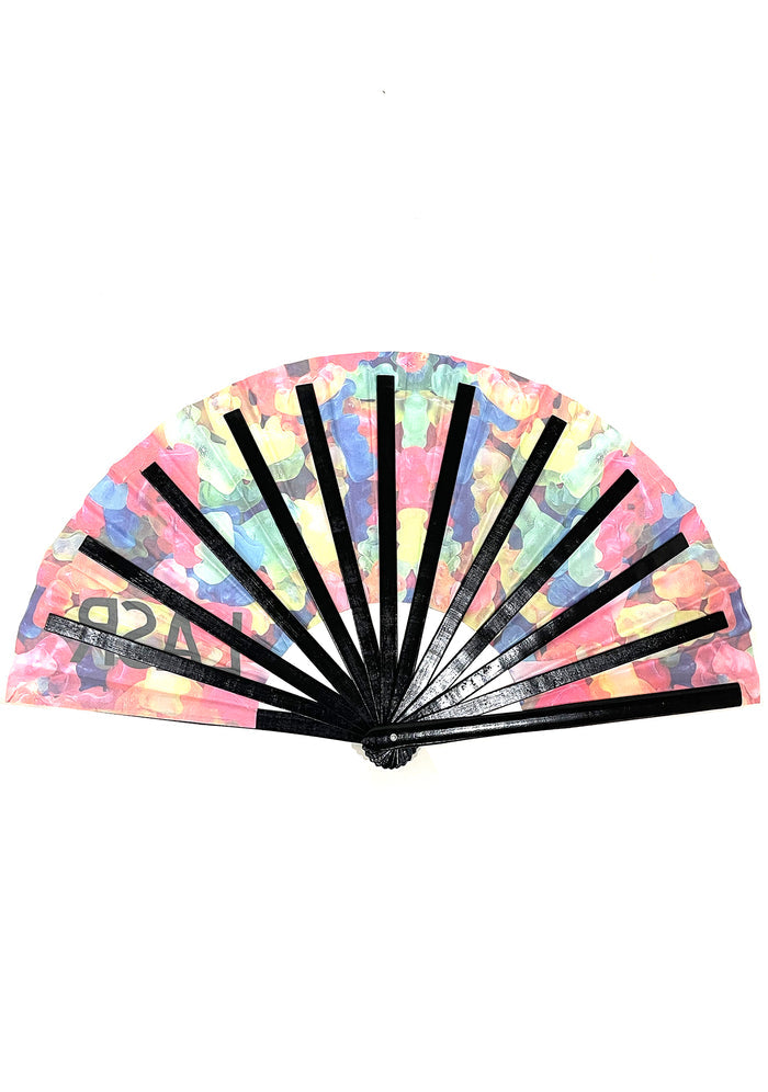 LASR Sugar High Gummy Bear UV Reactive Rave Fan — product view