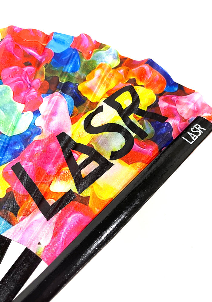 LASR Sugar High Gummy Bear UV Reactive Rave Fan — product view