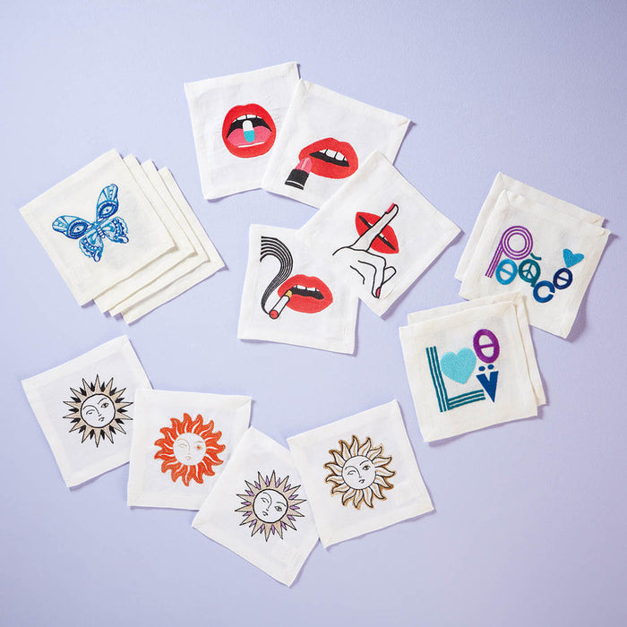 SUN COCKTAIL NAPKINS - SET OF 4