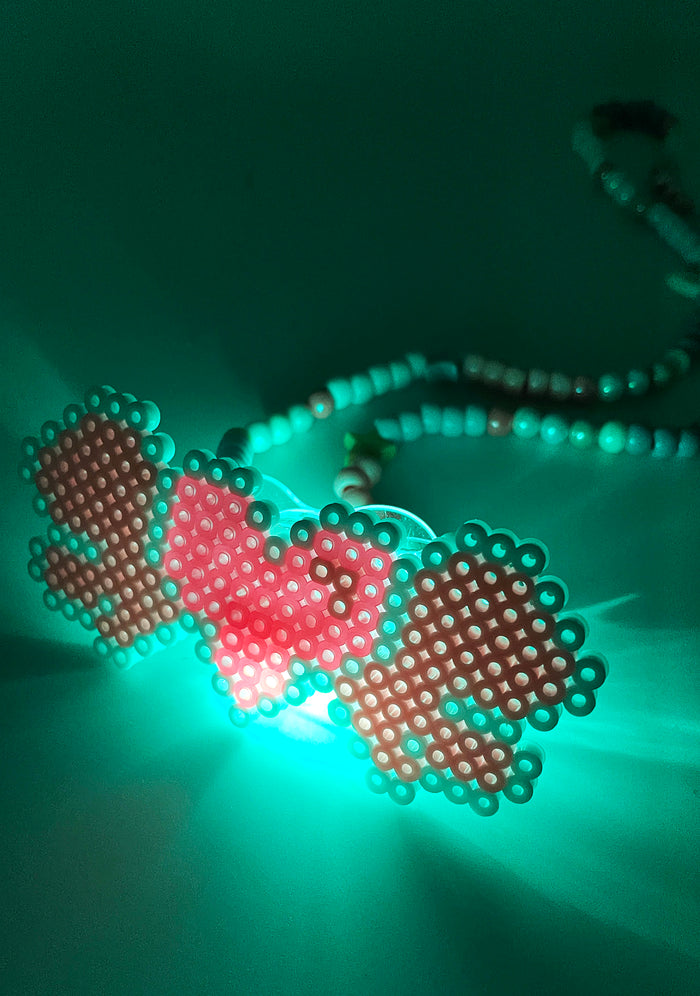 LASR Sweet Candy Light Up Pacifier Rave Kandi Necklace — front view