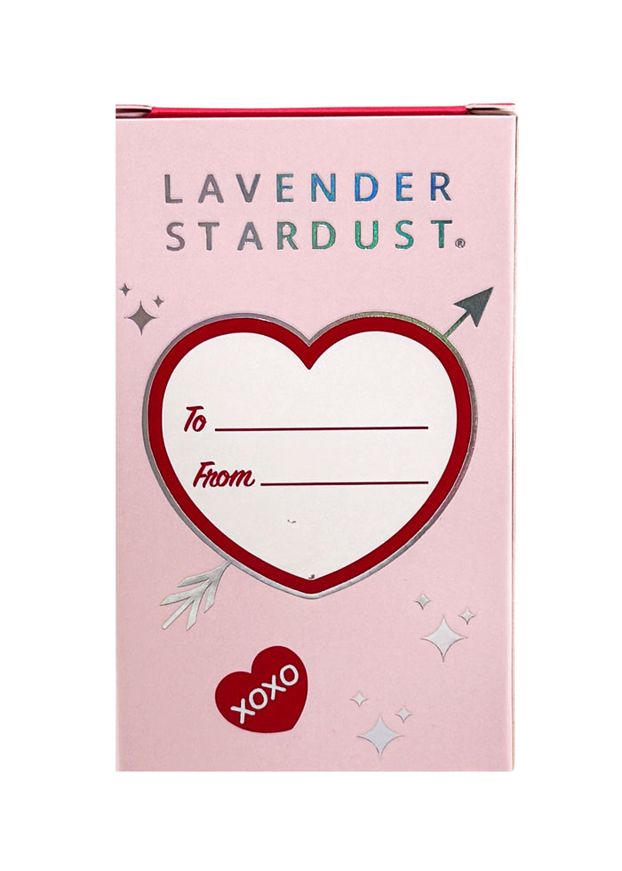 Lavender Stardust Sweetheart Glitter Lip Gloss 2PC Box Set in pink — back view