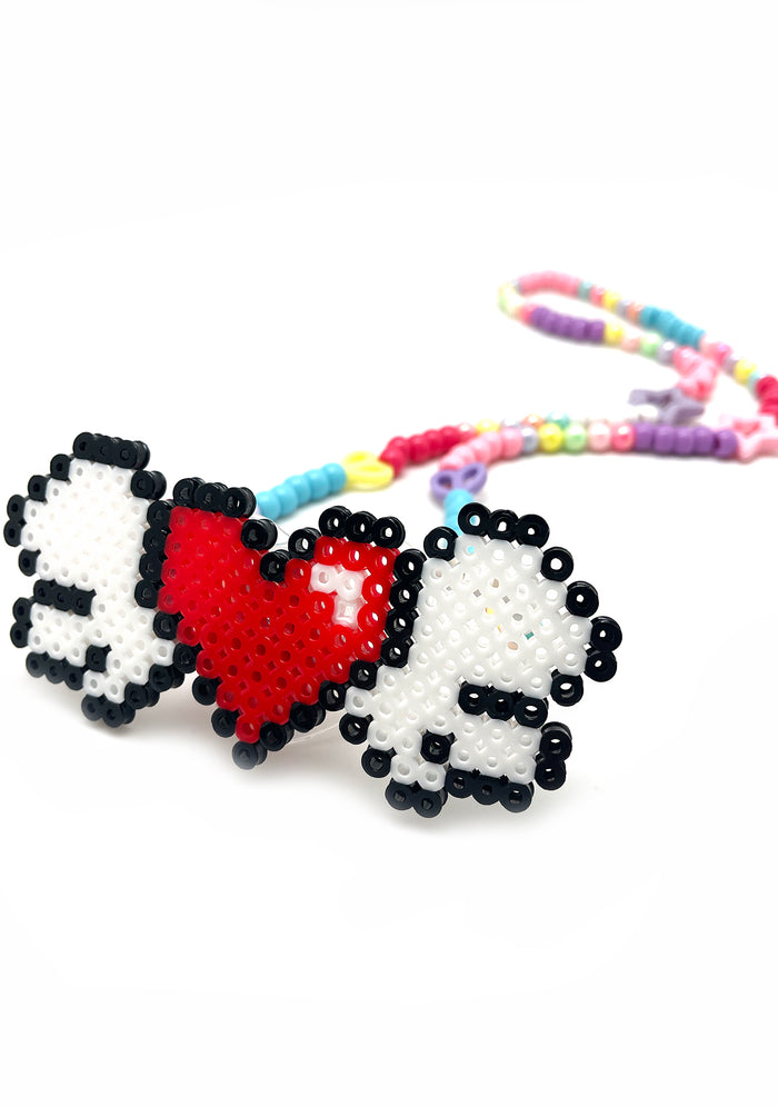 LASR Sweetheart Synthwave Light Up Pacifier Rave Kandi Necklace — product view