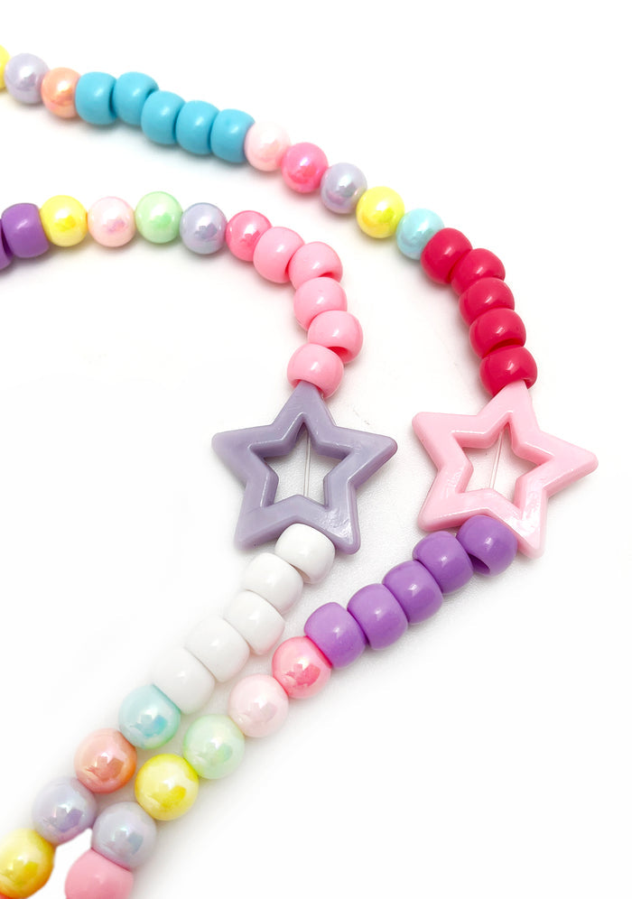 LASR Sweetheart Synthwave Light Up Pacifier Rave Kandi Necklace — product view